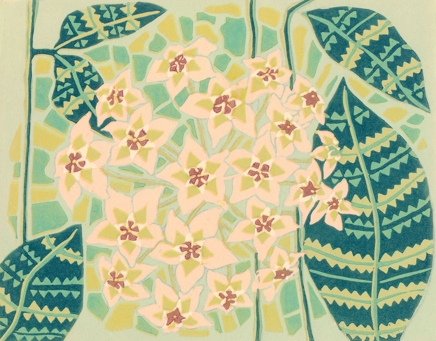 Blossom — relief print by Kate Goetz