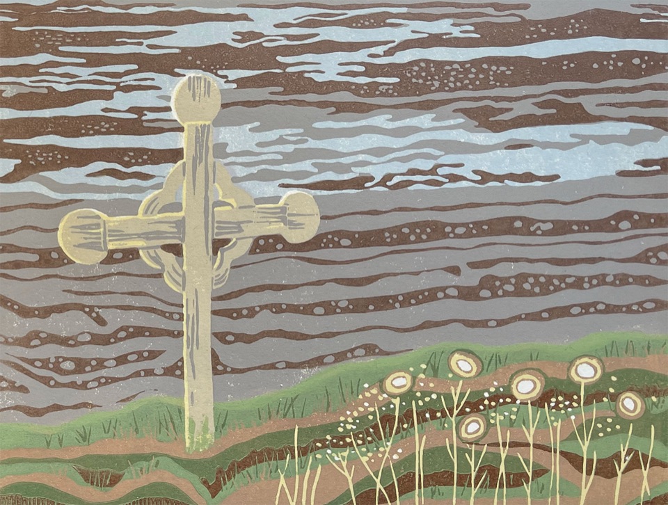 Cap Chat, Gaspésie — relief print by Kate Goetz