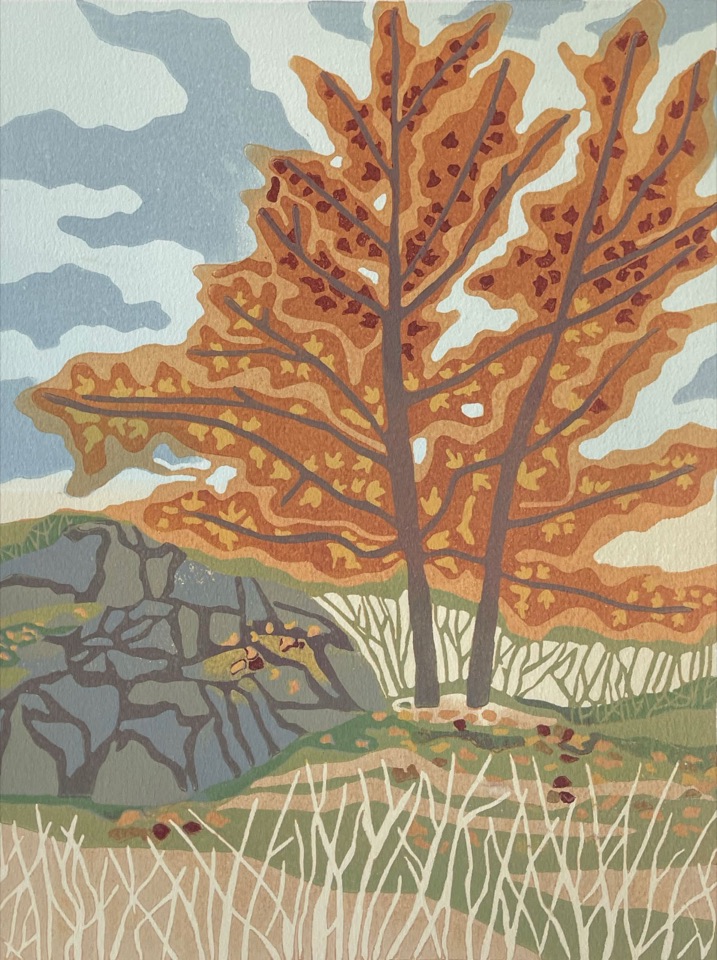 The Emperor — relief print by Kate Goetz