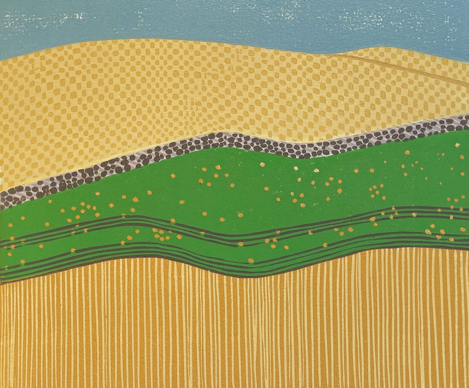 La Grande, Oregon — relief print by Kate Goetz