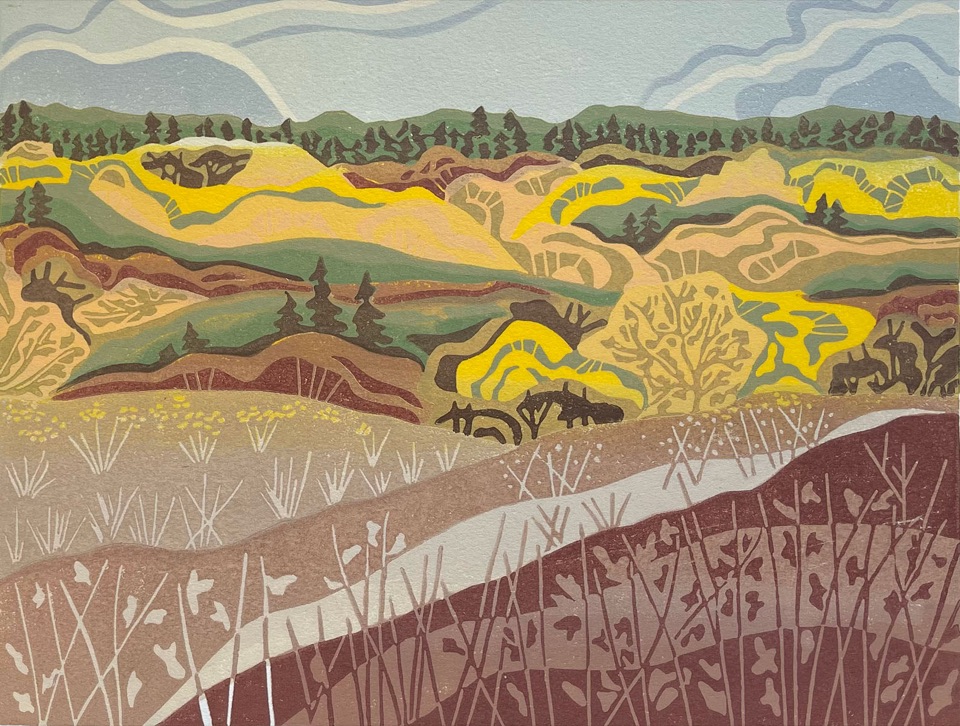 This Is Home — relief print by Kate Goetz