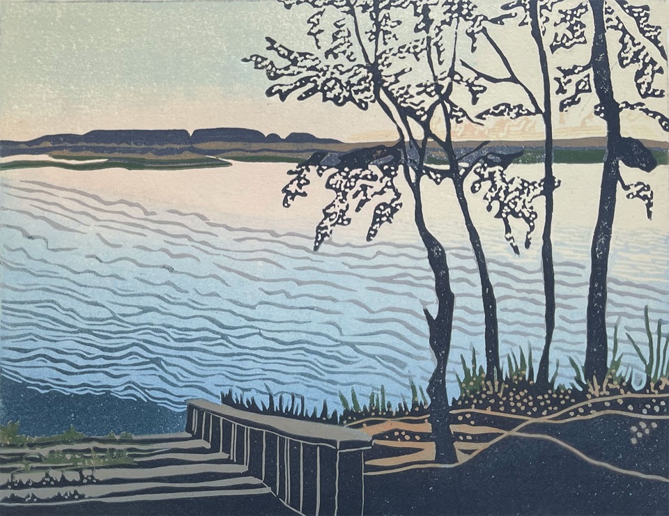 Sleeping Giant, Ontario — relief print by Kate Goetz
